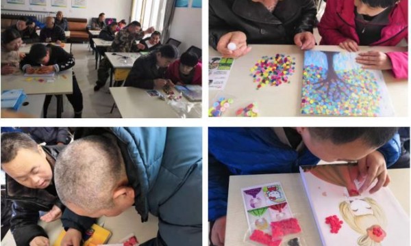 南邵温馨家园开展“DIY纽扣画”小组活动