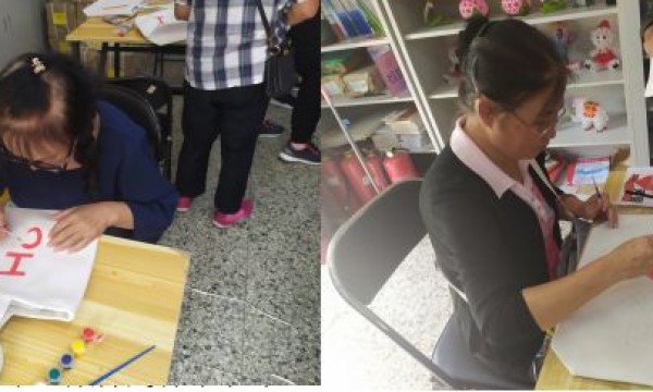 红霞路社区开展“我和我的祖国”彩绘活动