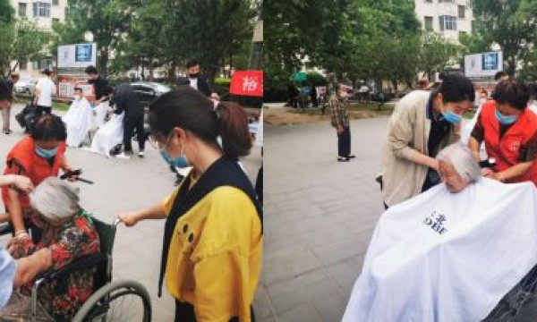 木北造型献爱心义务理发，裕祥花园创温馨和谐家园！